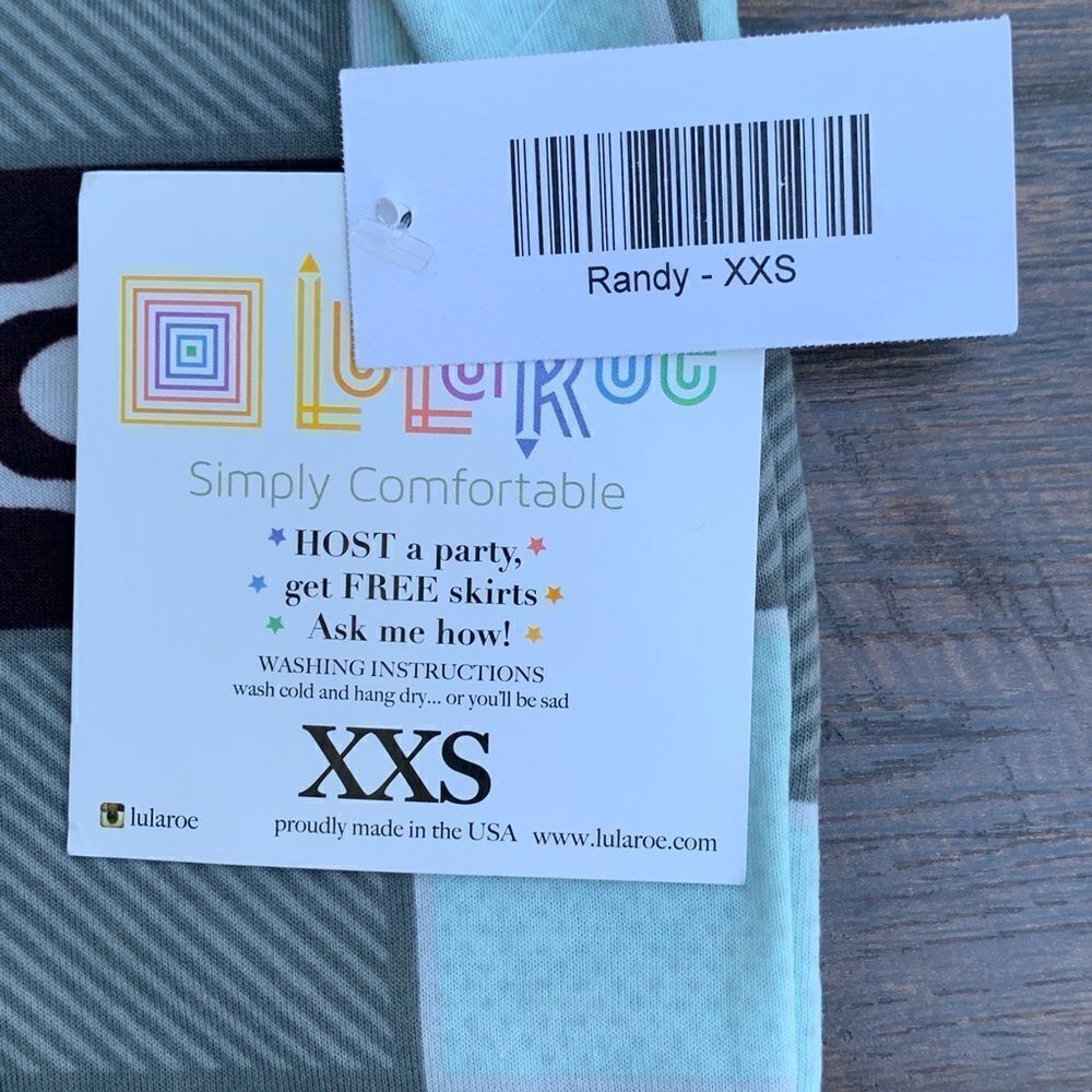 LulaRoe‎ Randy Checkerboard Print Shirt Size XXS - Picture 4 of 6